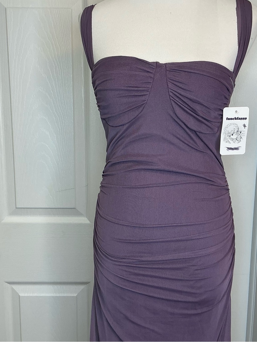 2083 - Touchclass Sleeveless Ruched Purple Dress